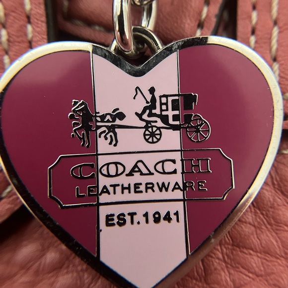 Vintage Coach bag Pebbled Leather Tote Purse Handbag #F13960 - Pink/mauve - Picture 6 of 16